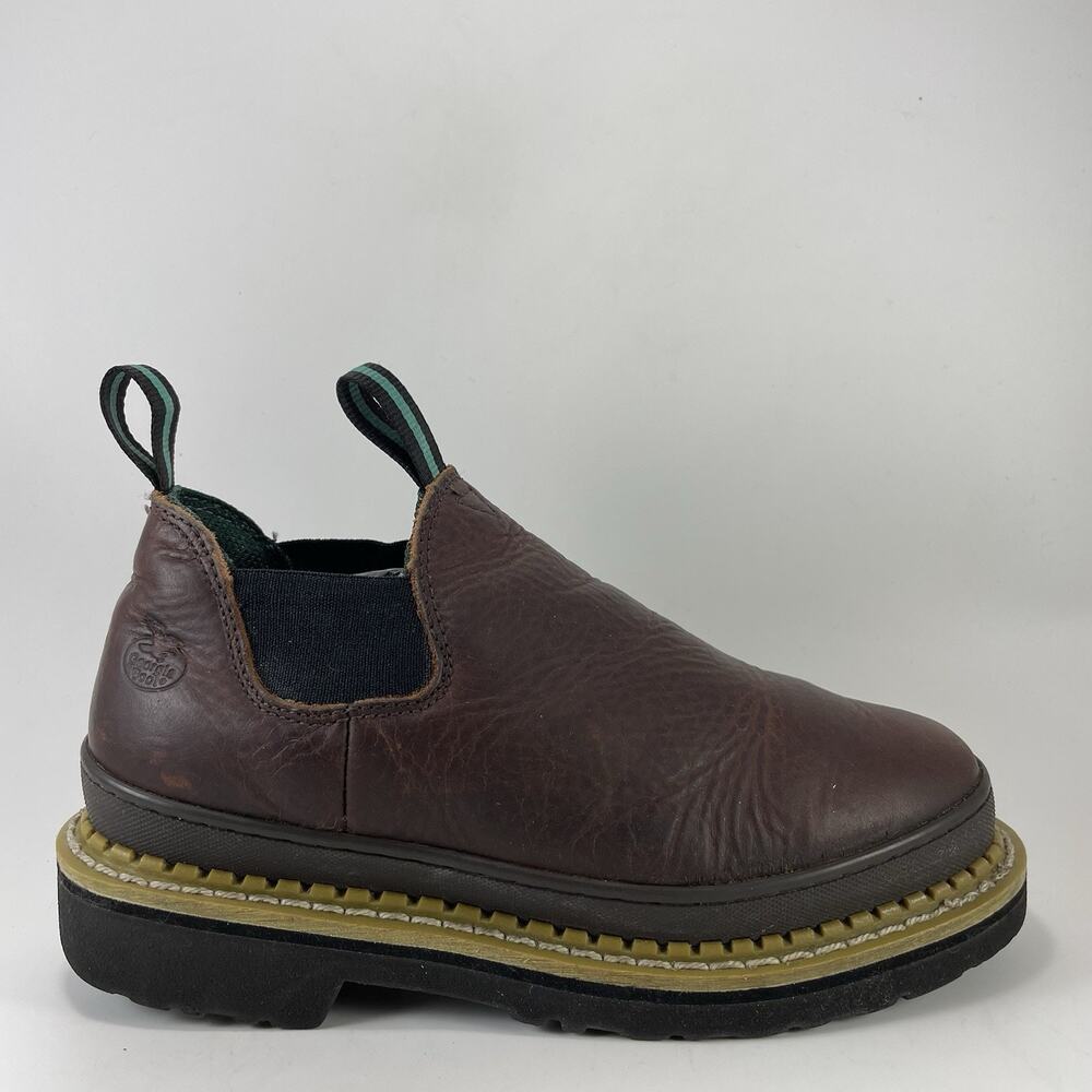 Georgia Boot Giant Romeo Work Shoes Womens Size 7 Wide Brown Leather Soft Toe
